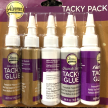 Aleene&#39;s Try Me Size Tacky Pack .66oz 5/Pkg-Clear Gel, Quick Dry, Fast Grab, 2 O - £11.54 GBP
