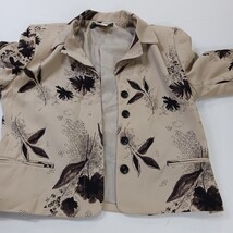 Studio 205 Women's Beige/Brown Front Button Floral Blazer Jacket Size 12 image 11