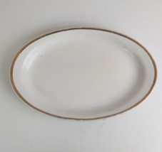 Homer Laughlin Large Serving Platter White With Gold Trim 13.5&quot; x 9&quot; USA Made - £11.62 GBP