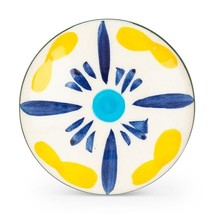 Flower Drawer Knobs Set of 4 Ceramic Yellow Blue 1.5" Diameter Washer and Nut image 2