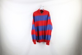 Vtg 90s Ralph Lauren Mens M Distressed Spell Out Box Logo Half Zip Sweatshirt - £88.69 GBP