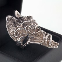 Large 3D Gargoyle Sterling Silver Ring Size: 9 - $94.04
