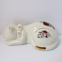 Formalities by Baum Bros. Porcelain Victorian Rose Sleeping Cat Figurine #1 - £19.91 GBP