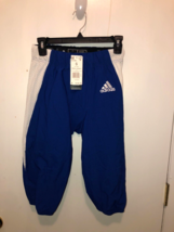 NWT Adidas Mens Small American Football Pants Blue &amp; White Pockets For Pads $90 - £13.52 GBP
