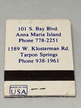 Vintage Matchbook Cover  Fast Eddie’s Place  Tarpon Springs, FL  gmg  unstruck - £9.75 GBP