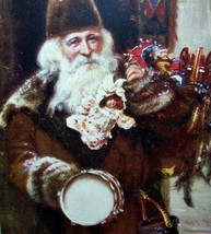 Christmas Santa Claus Postcard Old World Brown Robe Tuck 1029 Oilette Gi... - £51.05 GBP