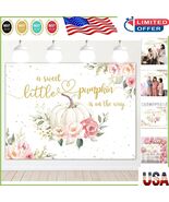Vibrant 7x5ft Pumpkin Baby Shower Backdrop, Eco-Friendly Soft Cotton Decor - $350.61 MXN