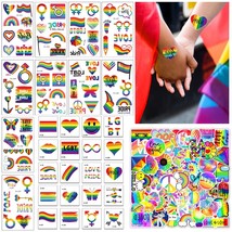 30 Sheet LGBT Rainbow Temporary Tattoos Gay Pride Tattoos Waterproof LGBTQ Tatto - £19.82 GBP