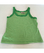 sleeveless muscle style tank top work out top green striped pattern XL s... - $27.08 CAD