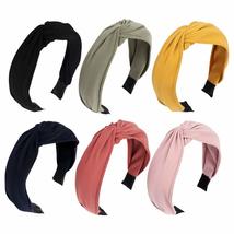 AOPRIE 6 Packs Knot Headbands for Women Wide Plain Headbands, Top Knotte... - $13.98