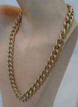 Vintage AVON Bold Brushed Goldtone Chunky Toggle Closure Necklace apx 22&quot; L - £15.64 GBP