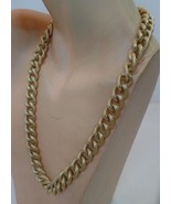 Vintage AVON Bold Brushed Goldtone Chunky Toggle Closure Necklace apx 22&quot; L - £15.56 GBP