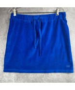 Juicy Couture Velour Skirt Wms L Y2K Royal Blue Mini Skirt Drawstring Cr... - $28.60 CAD