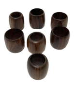 Vintage Lot of 7 Wooden Napkin Rings Flat End BoHo Decor 2 Inches - $21.11 CAD