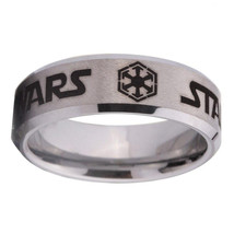YGK Trendy Style Tungsten Carbide Star Wars Themed Ring - Unisex - £31.16 GBP