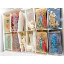 Jasco Christmas Message Candles Hand Painted Wax Candles Boxed Vintage - £54.80 GBP