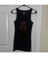 Victoria Secret Y2K sexy little new year graphic ribbed black tank top R... - $37.42 CAD