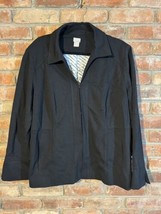 Chicos Black Blazer Size 3 Business Wear Formal Hidden Closure Women’s - £18.85 GBP