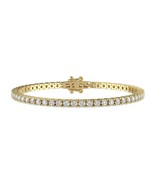 6 Carat Round Cut FG VS Lab Grown Diamond Tennis Bracelet 4 Prong 14K Gold. - £2,135.22 GBP