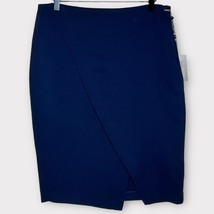 NWT DKNY Navy Optical Allusion Crepe Skirt Size 10 minimal office career... - $33.87