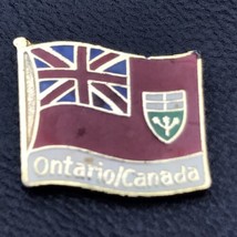 Ontario Canada Flag Pin Gold Tone Enamel Vintage - $11.95