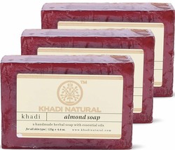 Soap Khadi Natural Herbal  Khadi Natural Herbal Homemade Almond Soap 125g X3Pcs - £13.42 GBP