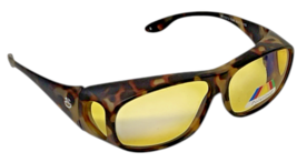 Optix 55 Polarized Night Driving Wear Over Glasses Sunglasses Lg Brown Tortoise image 3