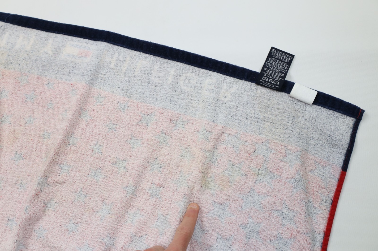 Vtg Y2K Tommy Hilfiger Spell Out Stars All Over Print Beach Bath Towel Cotton Item image 7