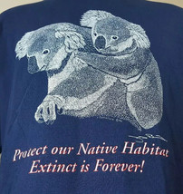 Vintage Koala Bear T Shirt Single Stitch Animal Rights Australia Endangered 90s - £27.53 GBP