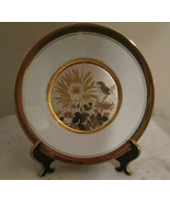 LAL Chokin Art Collection 24KT Gold Rim 6&quot; Plate With One bird signed - $39.58 CAD