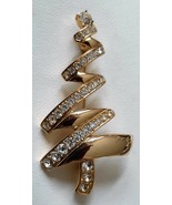 MONET Christmas Tree Brooch Pin Crystal Rhinestones 1980s Modernistic Zi... - $19.99
