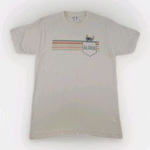 Disney Lilo &amp; Stitch Aloha Pocket T Shirt Sz M Light Yellow Cotton - $15.99