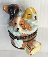 Beagles 3 In A Tub Porcelain Trinket Box - £15.44 GBP