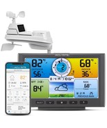  Wireless Weather Station With Color Display PC Connect Phone App Rain W... - $181.70