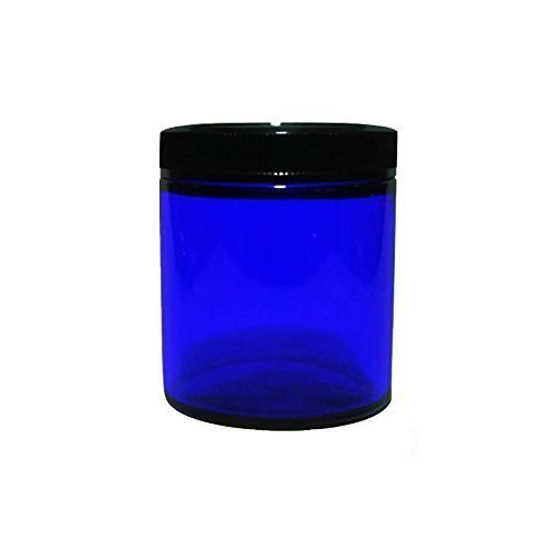 Perfume Studio® Straight Sided 4oz Cobalt Blue Glass Jar with Black BPA ... - $7.97