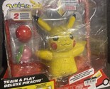 Pokemon Train and Play Deluxe Pikachu 4.5&quot; Interactive Figure New Damage... - £27.06 GBP