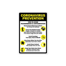 Covid-19 Notice Sign - Coronavirus Prevention Tips to Avoid Transmission - $30.29