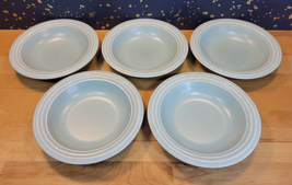 Pfaltzgraff Terrace Pastel Blue Azure Soup Bowls 8.25” Set of 5 Utensil ... - £19.65 GBP