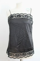 NWT Vtg UCW Undercover Wear M Black Camisole Slip Top Shirt Nylon Lace - £35.63 GBP