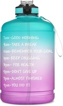 Gallon Water Bottle motivational with Straw &amp; Big Handle and Time Maker NEW - £21.70 GBP