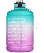 Gallon Water Bottle motivational with Straw &amp; Big Handle and Time Maker NEW - $37.16 CAD