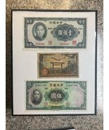 China Banknote &amp; Japanese Paper Currency Asia Note Asian Money WW2 FRAMED - $49.48