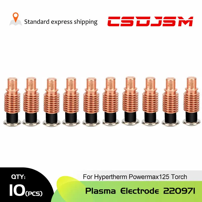 CSDJSM,10pcs 220971 Plasma Cutting Electrode For Hypertherm Powermax125 torch - £70.33 GBP