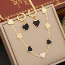 Love Necklace Fashion Stainless Steel Jewelry Set Women's Exquisite Collar Chain - £27.73 GBP