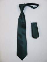 Men's Satin Silky Tie Hankie Set J.Valintin Private Collection R64 Teal Green image 4