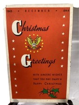 Vintage Christmas Card  1943 WW2 Mifflin Indiana Apo - £14.43 GBP