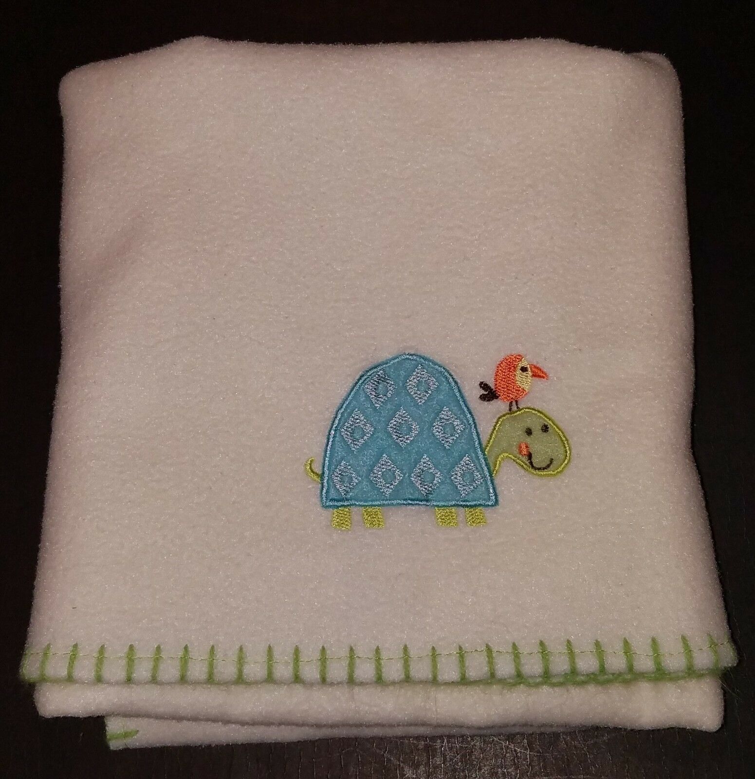Garanimals Blue/Green Turtle Orange Bird Animals Baby Blanket Lovey Cream/Green - $16.78