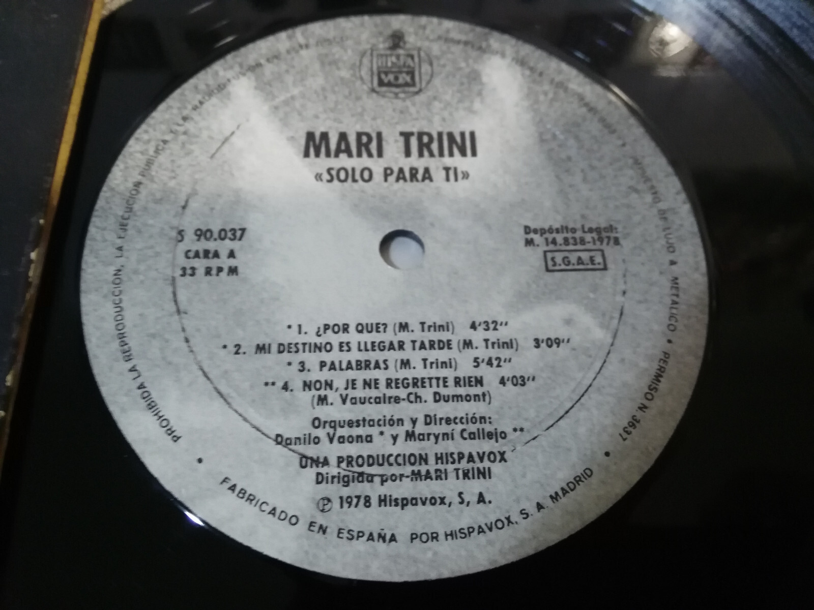 Mari Trini Solo Para Te Hispavox 1978 Gatefold - LP Vinilo 12" VG/VG Item image 2