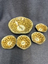 Vintage Planters Peanuts Mr. Peanut Tin Metal Snack Nut Dish Bowl Set of 5 - £12.21 GBP