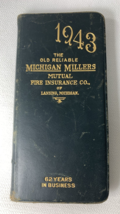 1943 Pocket Calendar And Memo Book Michigan Millers Fire Insurance Co. M... - $14.85